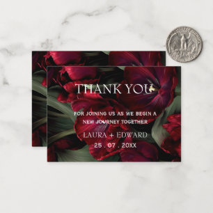 burgundy floral wedding design featuring rich wine card