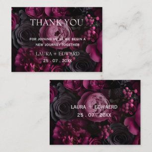 burgundy floral wedding design featuring rich wine card