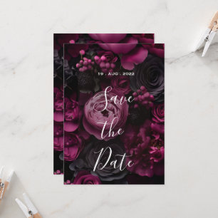 burgundy floral wedding design featuring rich wine invitation