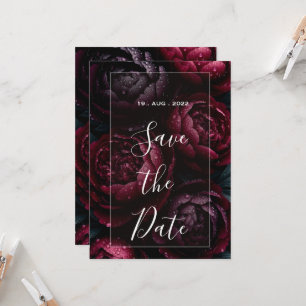 burgundy floral wedding design featuring rich wine invitation