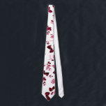 Burgundy Floral Wedding Necktie<br><div class="desc">Burgundy Floral Wedding Necktie. This Burgundy Blush floral necktie is sure to become the centre of attention,  fabulous and flowery.</div>