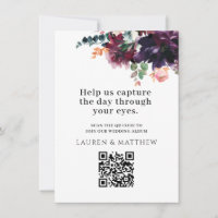 Burgundy Floral Wedding Photos & Honeymoon Fund