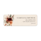 Burgundy Floral Wedding Return Address