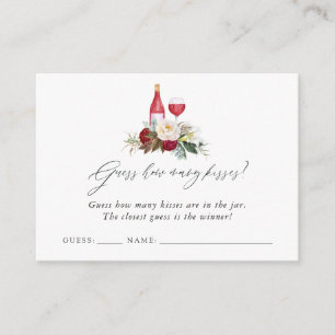 Burgundy Floral Wine Tasting Bridal Shower Game Enclosure Card