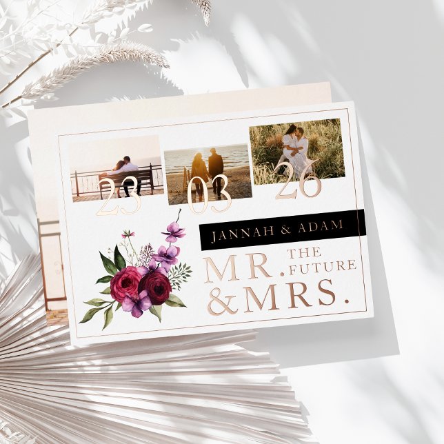 Burgundy Florals Photo Wedding Mr and Mrs Rose (Creator Uploaded)