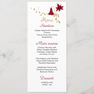 burgundy flower gold &white wedding menu