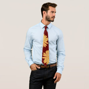 Burgundy Flower Pattern Tie