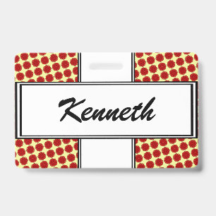 Burgundy Flower Ribbon by Kenneth Yoncich ID Badge