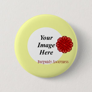 Burgundy Flower Ribbon Template by Kenneth Yoncich 6 Cm Round Badge