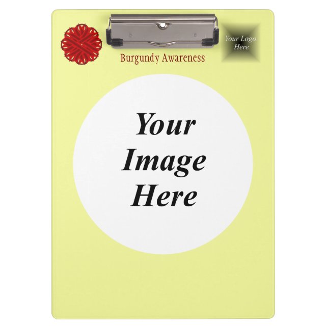 Burgundy Flower Ribbon Template by Kenneth Yoncich Clipboard (Front)