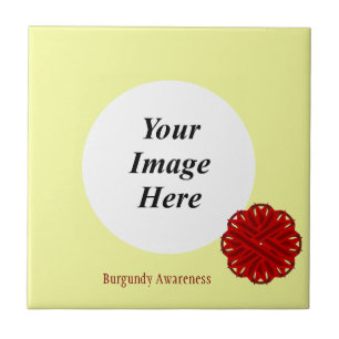 Burgundy Flower Ribbon Template by Kenneth Yoncich Tile