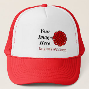 Burgundy Flower Ribbon Tmpl by Kenneth Yoncich Trucker Hat