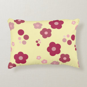 Burgundy Flowered Decorative Cushion