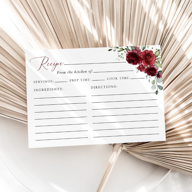 Burgundy Flowers, Boho, Bridal Shower Recipe (Creator Uploaded)