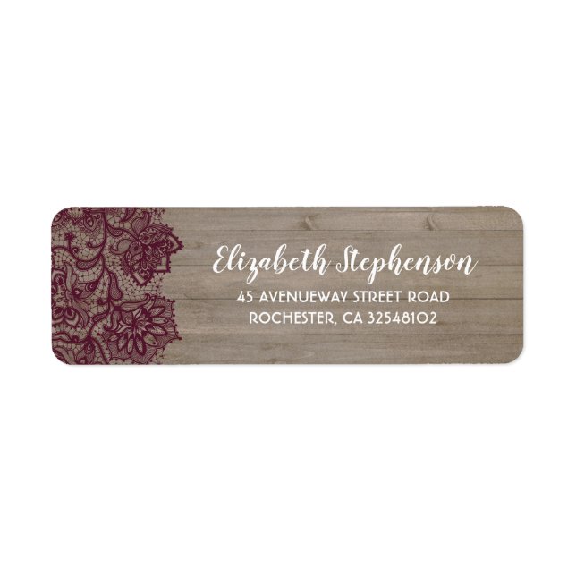 Burgundy Flowers Lace Rustic (Front)