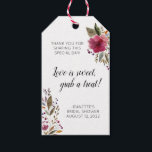 Burgundy Flowers Love Is Sweet Bridal Shower Gift Tags<br><div class="desc">Thank your guests with these special personalised hang tags on your favours. With it's beautiful burgundy watercolor flowers and combination of script and simple fonts these will sure to be an eye catcher and most loved!</div>