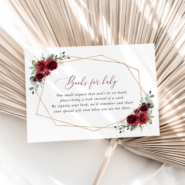 Burgundy Flowers, Red Flowers, Books For Baby Enclosure Card (Creator Uploaded)