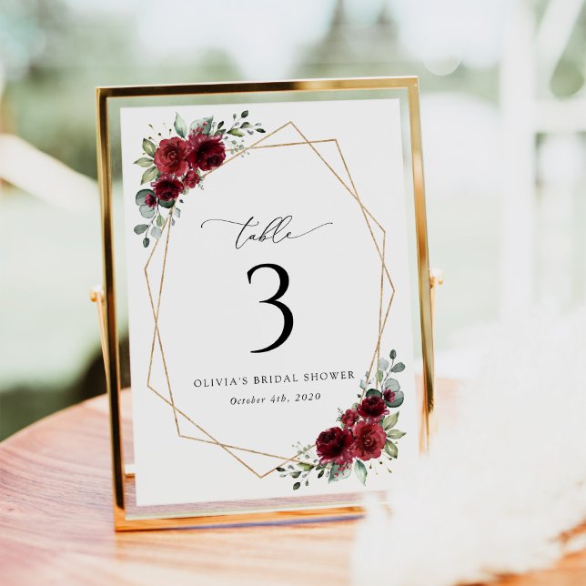 Burgundy Flowers, Red Flowers, Table Numbers (Creator Uploaded)