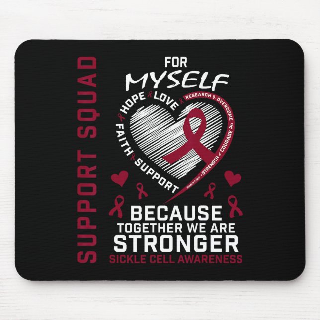 Burgundy For Myself Sickle Cell Awareness Items Pr Mouse Mat (Front)