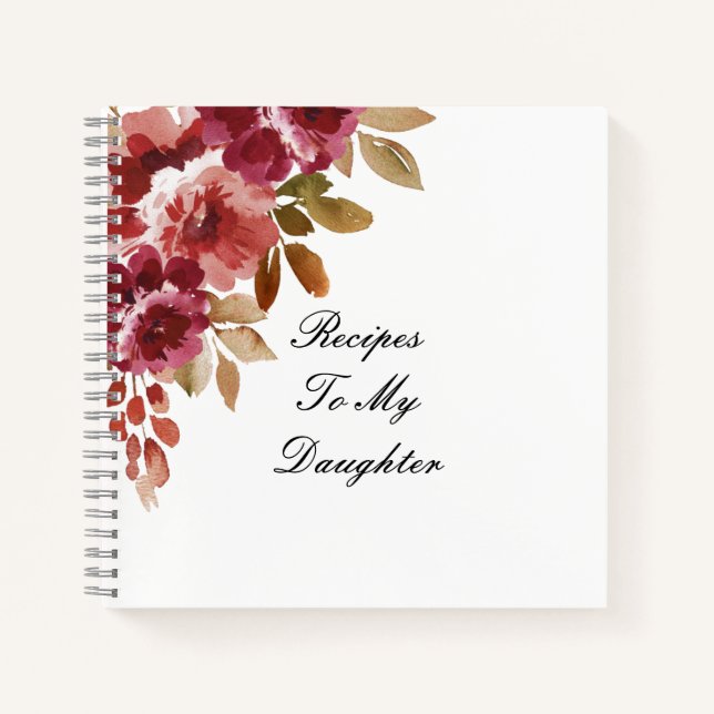 burgundy foral notebook (Front)