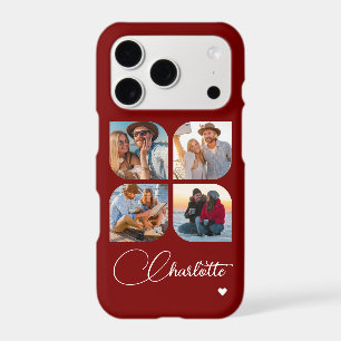 Burgundy Four Photo Personalised Name Gift