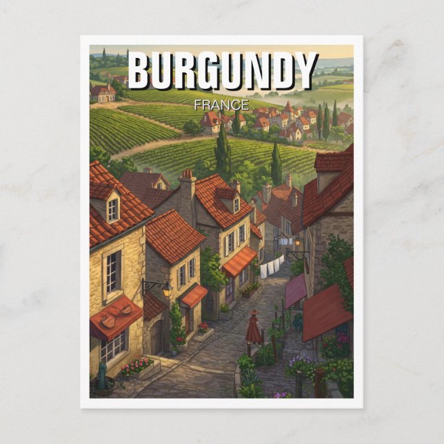 Burgundy France Travel Postcard (Front)