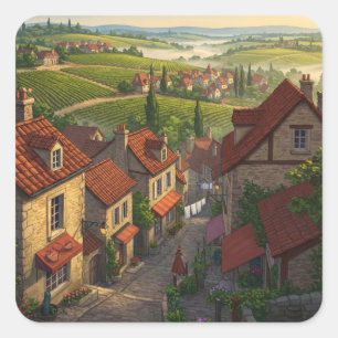 Burgundy France Travel Square Sticker