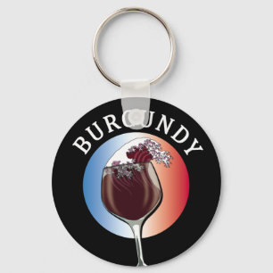 Burgundy French Wine Key Ring