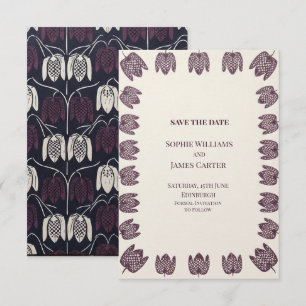 Burgundy Fritillary Wedding Save The Date