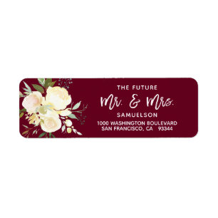 BURGUNDY Future Mr & Mrs Wedding Return Address