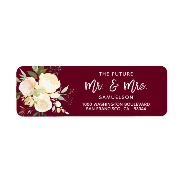 BURGUNDY Future Mr & Mrs Wedding Return Address (Front)
