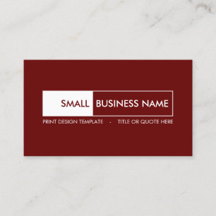 Burgundy Geometric Minimalist Simple Modern Unique Business Card