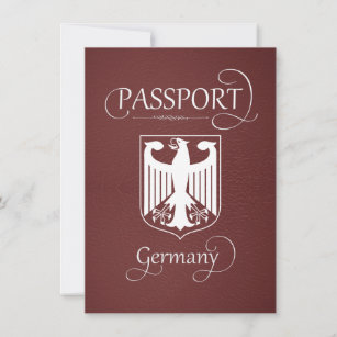 Burgundy Germany Passport Save the Date Card