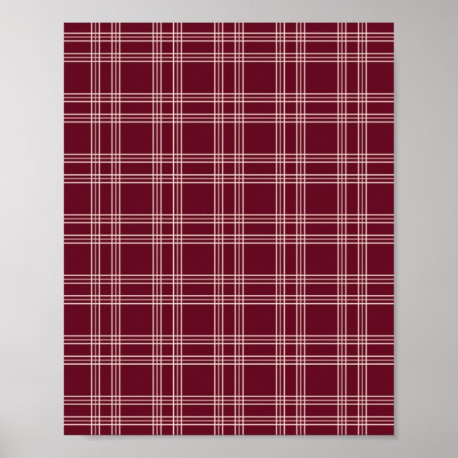 Burgundy Gingham Poster (Front)