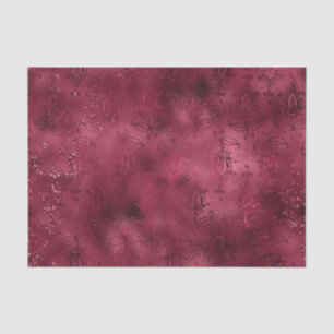 Burgundy Glam Foil Glitter Damask Tissue Paper