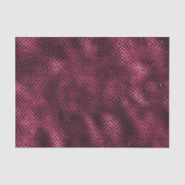 Burgundy Glam Foil Glitter Diamond Tissue Paper (Front)