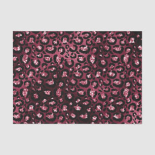 Burgundy Glam Foil Glitter Leopard Spots Tissue Paper