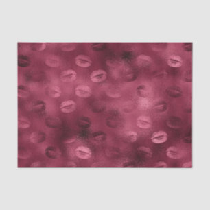 Burgundy Glam Foil Glitter Lips Tissue Paper