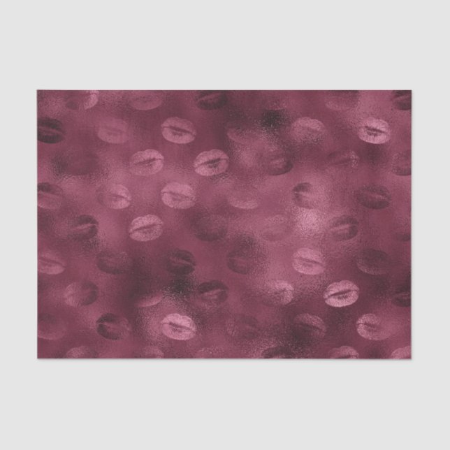 Burgundy Glam Foil Glitter Lips Tissue Paper (Front)