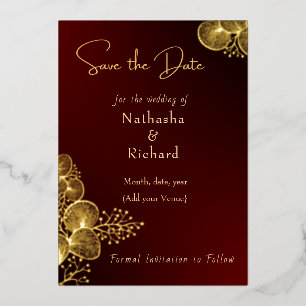 Burgundy & Glided Floral Elegant Wedding 