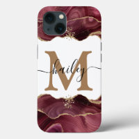 burgundy glitter marble Case-Mate iPhone case