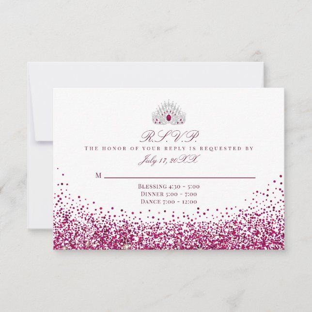 Burgundy Glitter Response Cards (Front)
