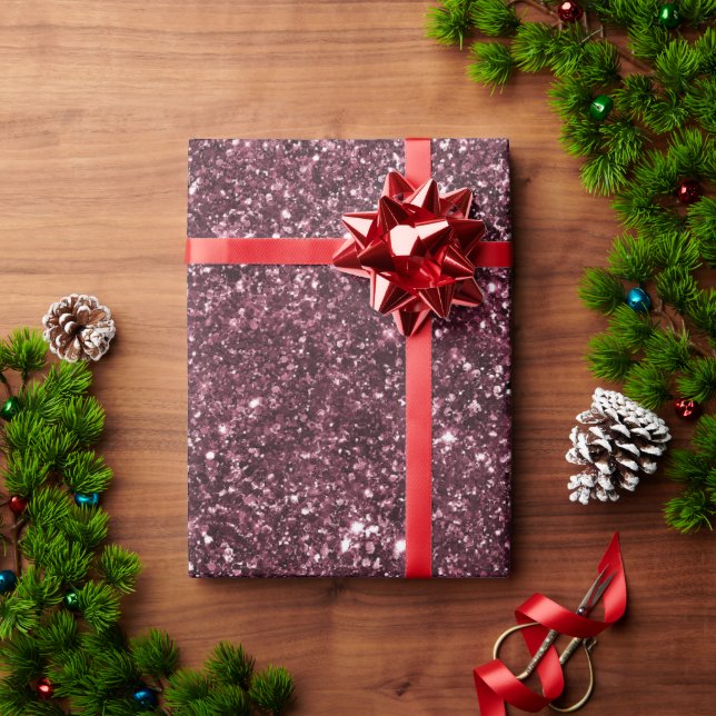 Burgundy Glitter Wrapping Paper (Holiday Gift)