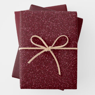Burgundy Glitter Wrapping Paper Sheet