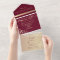 Burgundy Gold All-in-One Wedding Invite