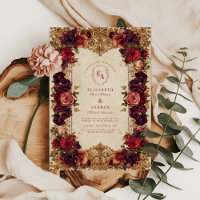 Burgundy & Gold Baroque Floral Wedding
