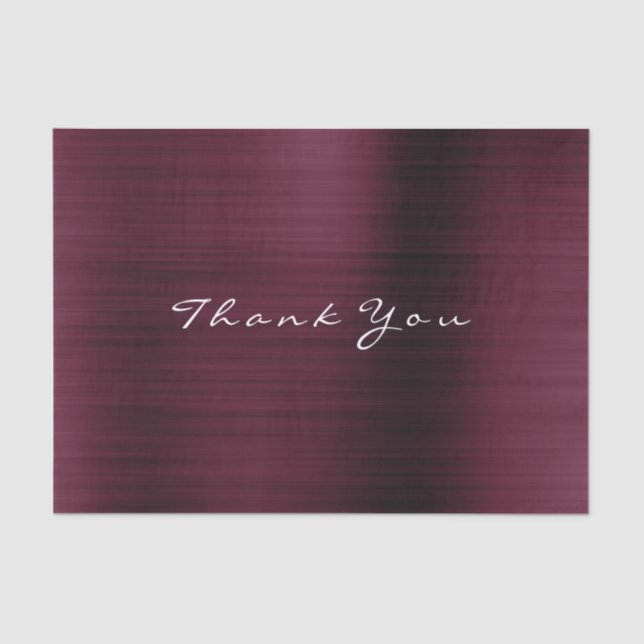 Burgundy Gold Blush Metallic Thank Luxury Tissue Paper (Front)