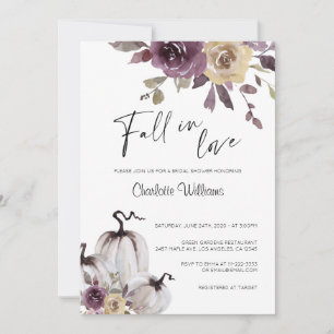 Burgundy Gold Boho Fall in Love Bridal Shower Invitation