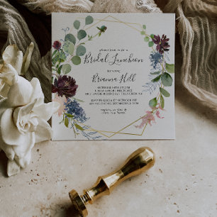 Burgundy Gold Bridal Luncheon Bridal Shower Invitation