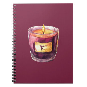 Burgundy Gold Candle Notebook